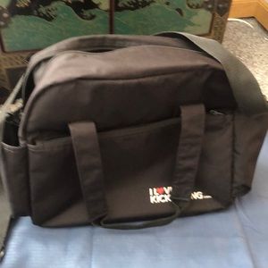 ILKB workout bag with top zippered closure, adjustable shoulder strap & handles